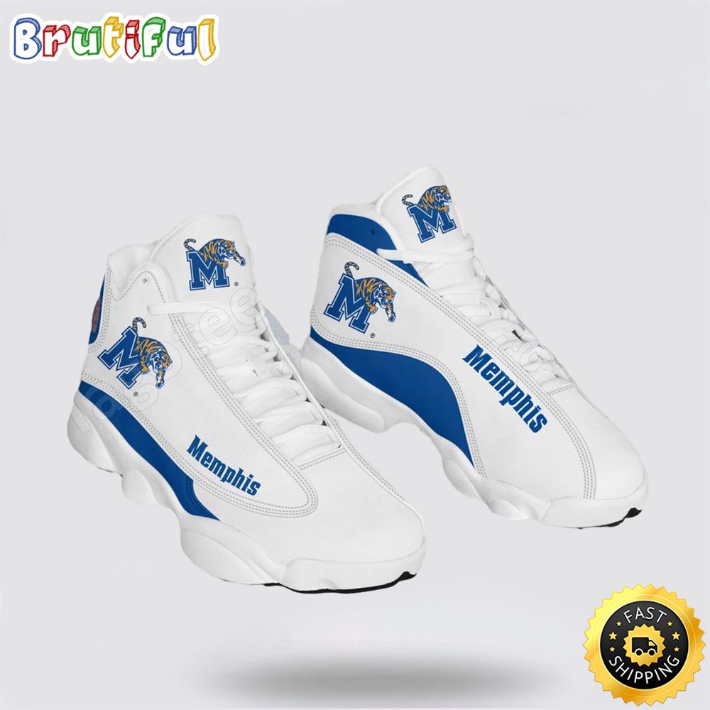 NCAA Memphis Air Jordan 13 All Over Print Logo Sneakers 1 wophst.jpg