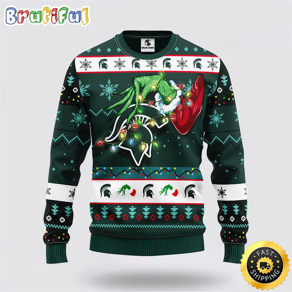 NCAA Michigan State Spartans Ugly Sweater Grinch Ugly Christmas Sweater suuquo.jpg