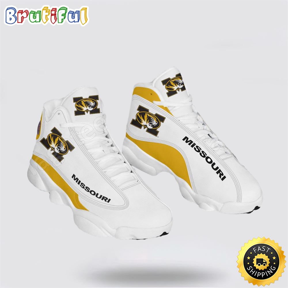 NCAA Missouri Air Jordan 13 All Over Print Logo Sneakers 1 ypyoaj.jpg