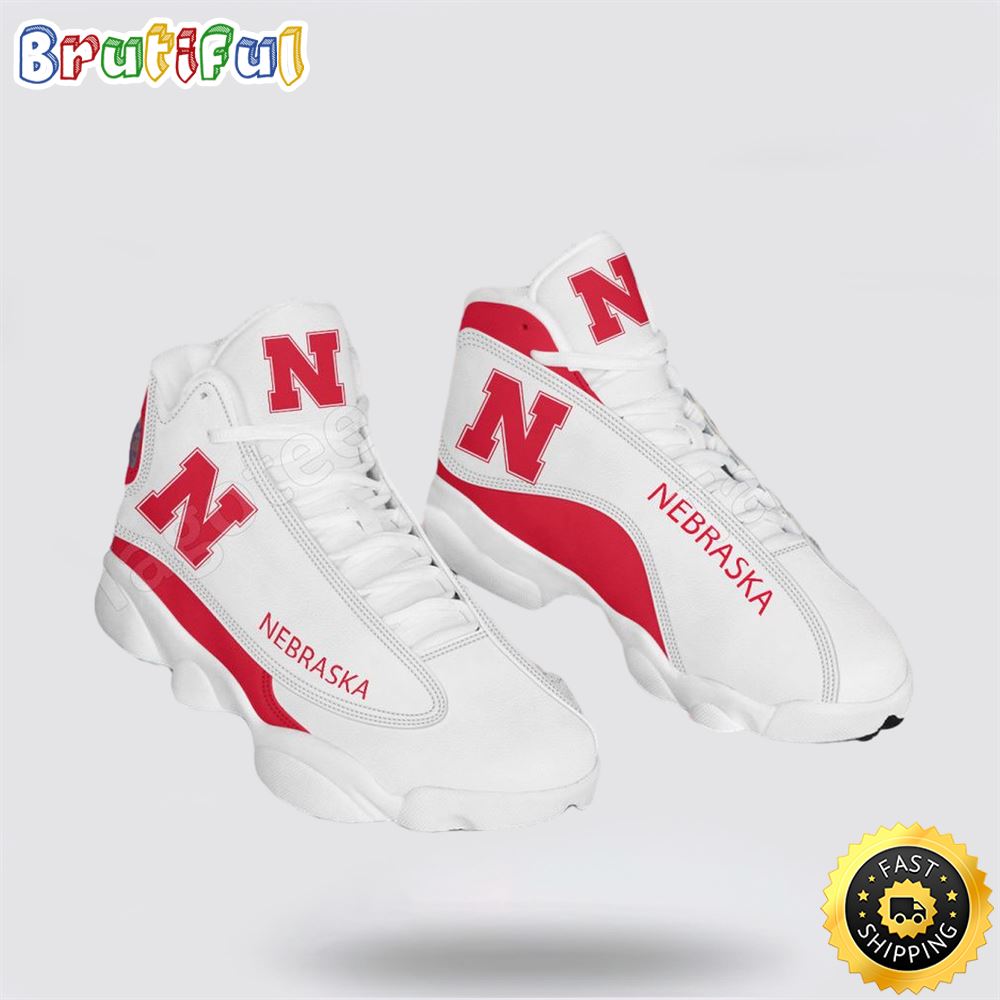 NCAA Nebraska Air Jordan 13 All Over Print Logo Sneakers 1 l1f838.jpg