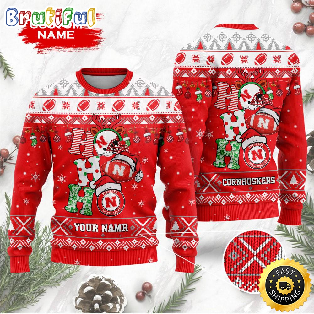 NCAA Nebraska Cornhuskers Ugly Sweater Custom Name Wool Sweater eqiebf.jpg