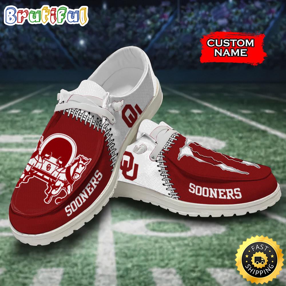 NCAA Oklahoma Sooners Hey Dude Shoes Custom Name Shoes
