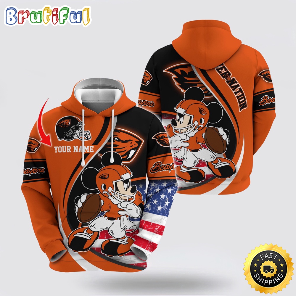 NCAA Oregon State Beavers Hoodie Mickey Mouse 100 Year Anniversary NCAA Oregon State Beavers Hoodie Mickey Mouse 100 Year Anniversary