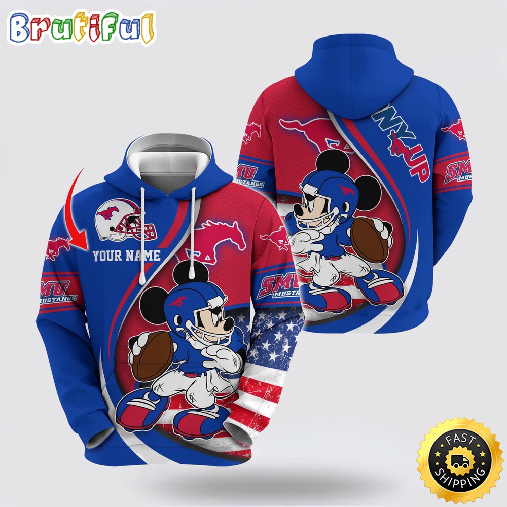 NCAA SMU Mustangs Hoodie Mickey Mouse 100 Year Anniversary 1 ahevfh.jpg