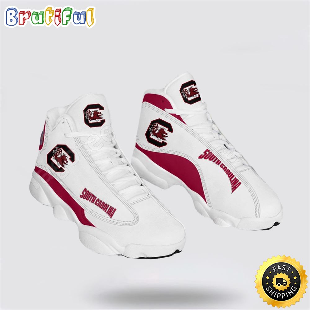 NCAA South Carolina Air Jordan 13 All Over Print Logo Sneakers 1 xqehph.jpg