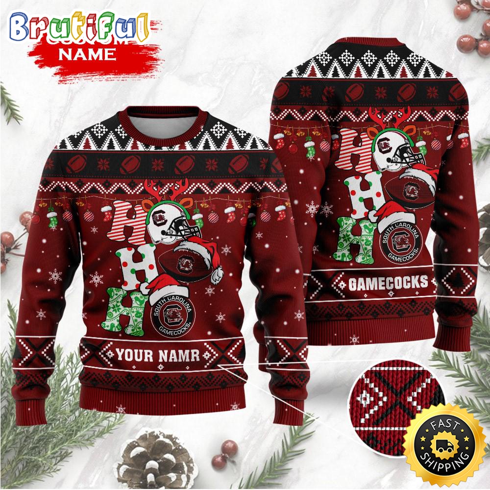 NCAA South Carolina Gamecocks Ugly Sweater Custom Name Wool Sweater cabyka.jpg