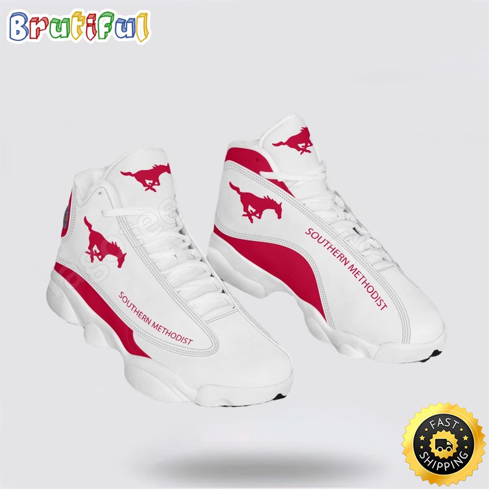 NCAA Southern Methodist Air Jordan 13 All Over Print Logo Sneakers 1 jtwclv.jpg