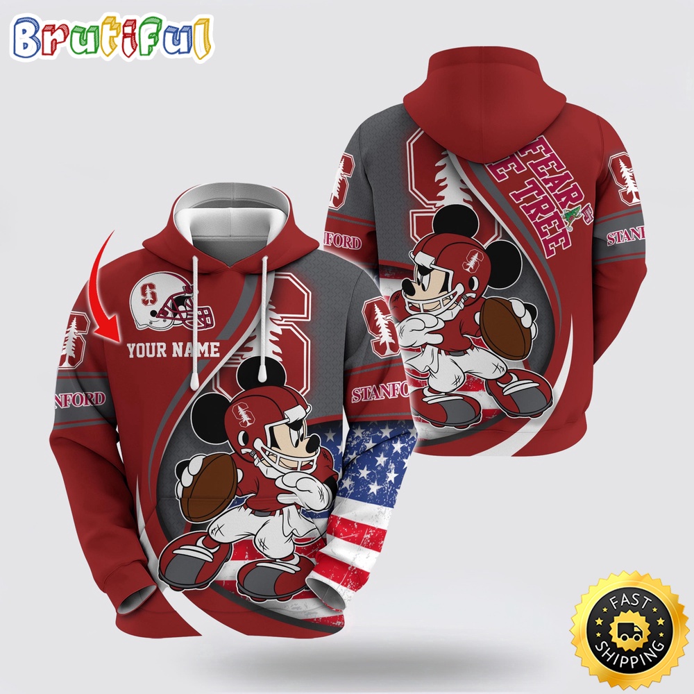 NCAA Stanford Cardinal Hoodie Mickey Mouse 100 Year Anniversary NCAA Stanford Cardinal Hoodie Mickey Mouse 100 Year Anniversary