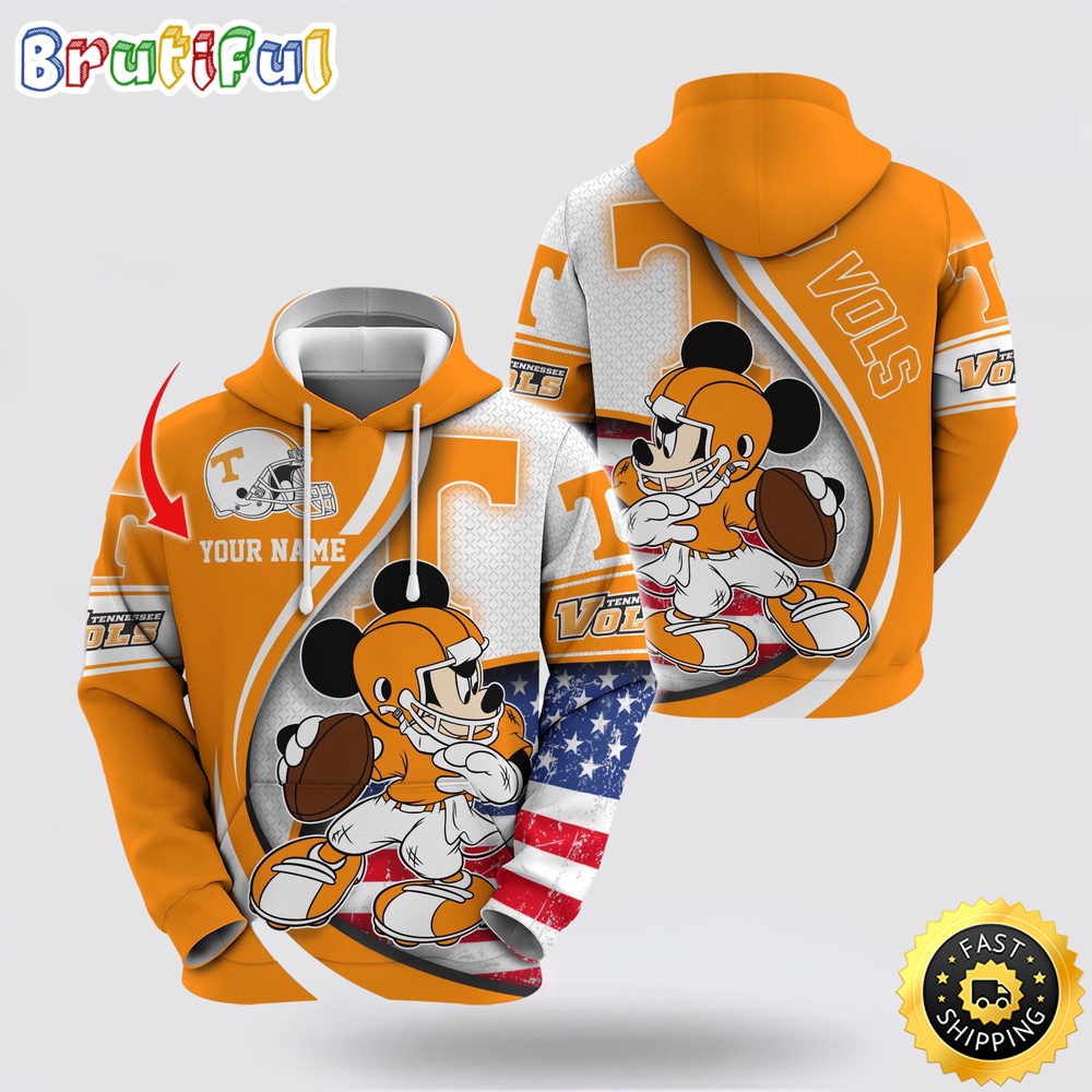 NCAA Tennessee Volunteers Hoodie Mickey Mouse 100 Year Anniversary NCAA Tennessee Volunteers Hoodie Mickey Mouse 100 Year Anniversary