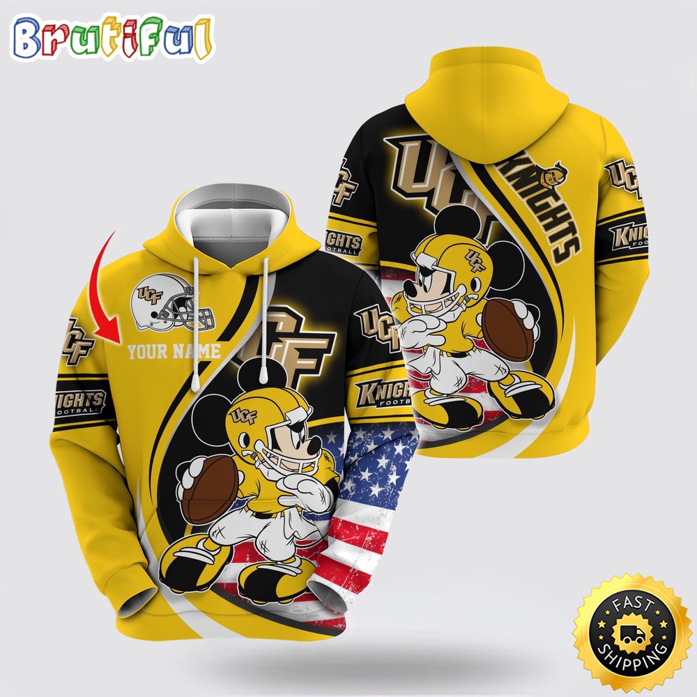 NCAA UCF Knights Hoodie Mickey Mouse 100 Year Anniversary NCAA UCF Knights Hoodie Mickey Mouse 100 Year Anniversary