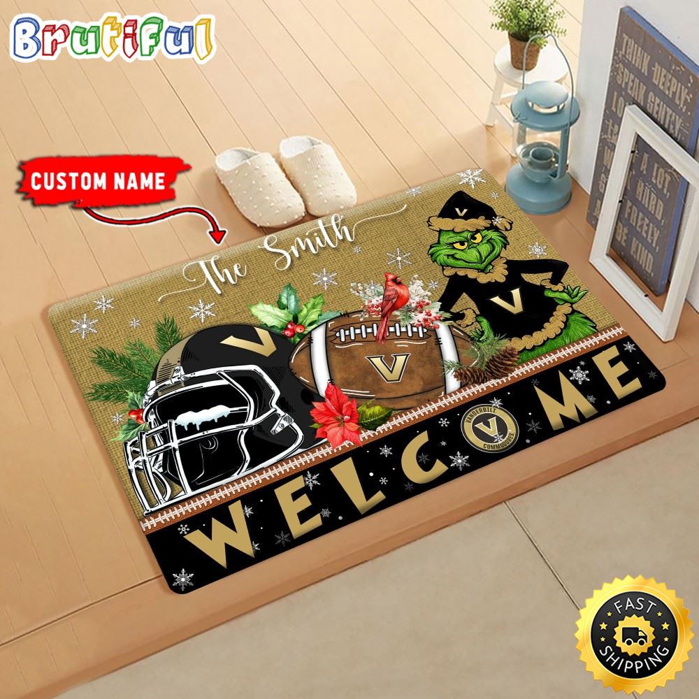 NCAA Vanderbilt Commodores Doormat Grinch Christmas Welcome Custom Name Football Doormat ikep1r.jpg