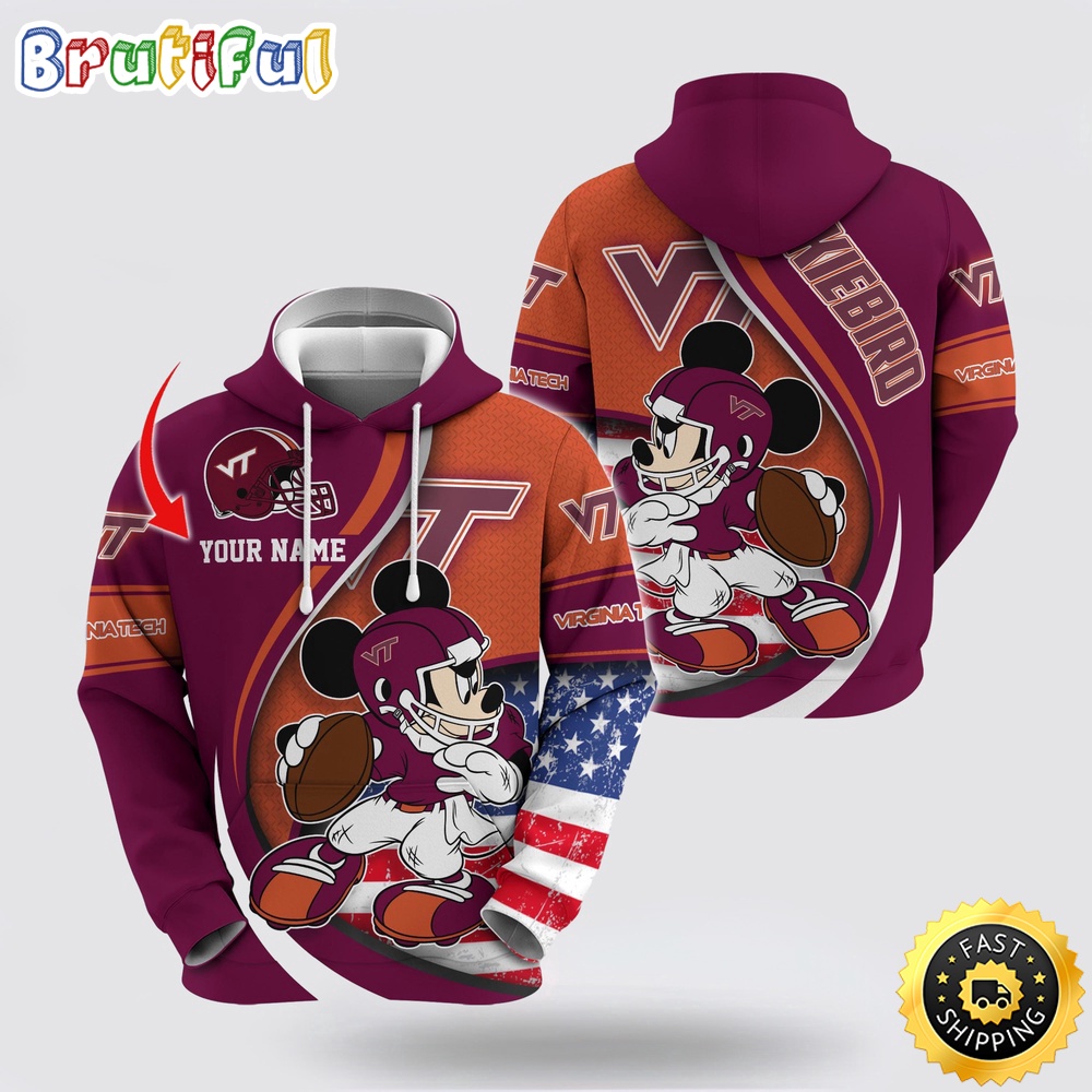 NCAA Virginia Tech Hokies Hoodie Mickey Mouse 100 Year Anniversary 1 mboers.jpg