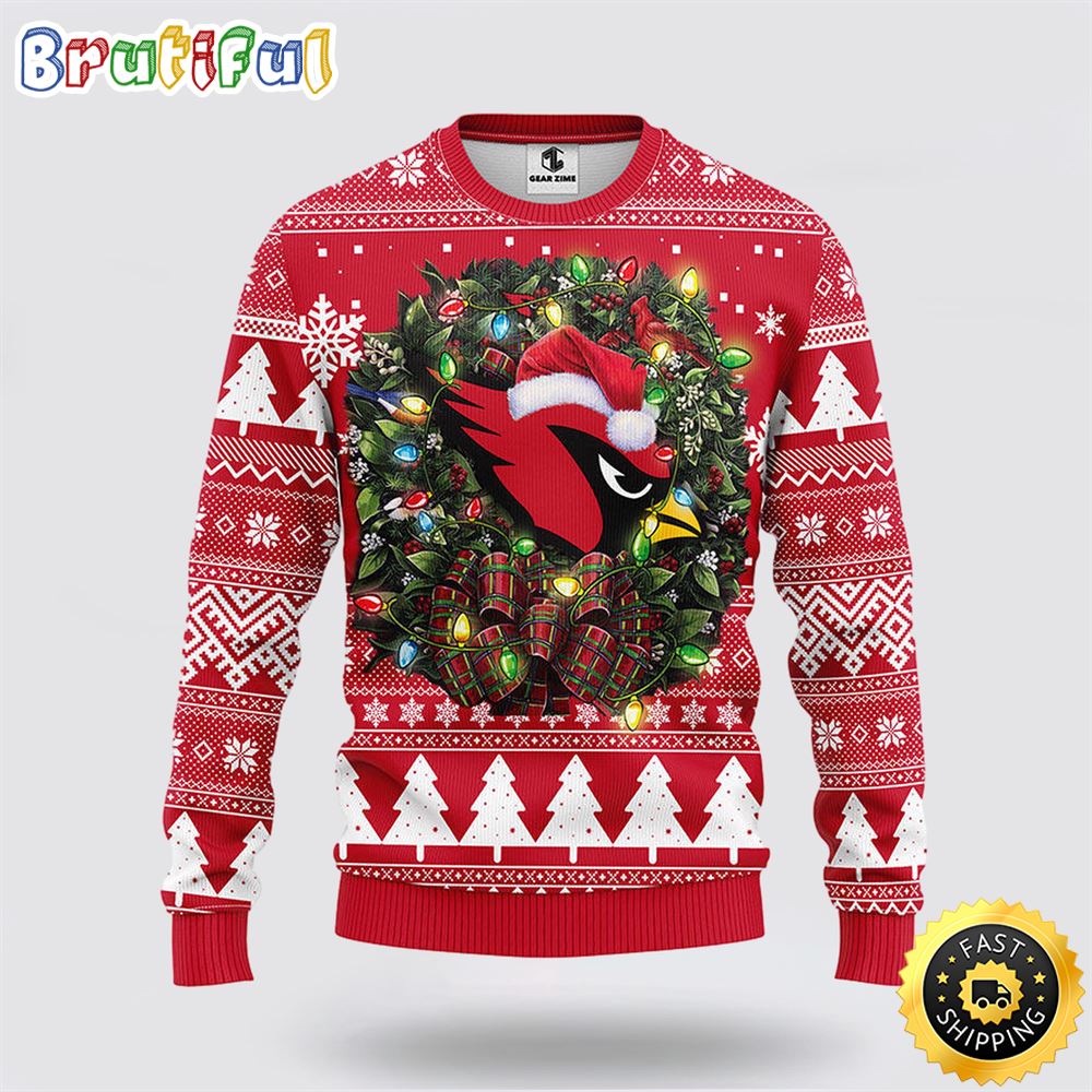 NFL Arizona Cardinals Ugly Sweater Christmas Wreath Sweater For Fan Football c7m1o6.jpg
