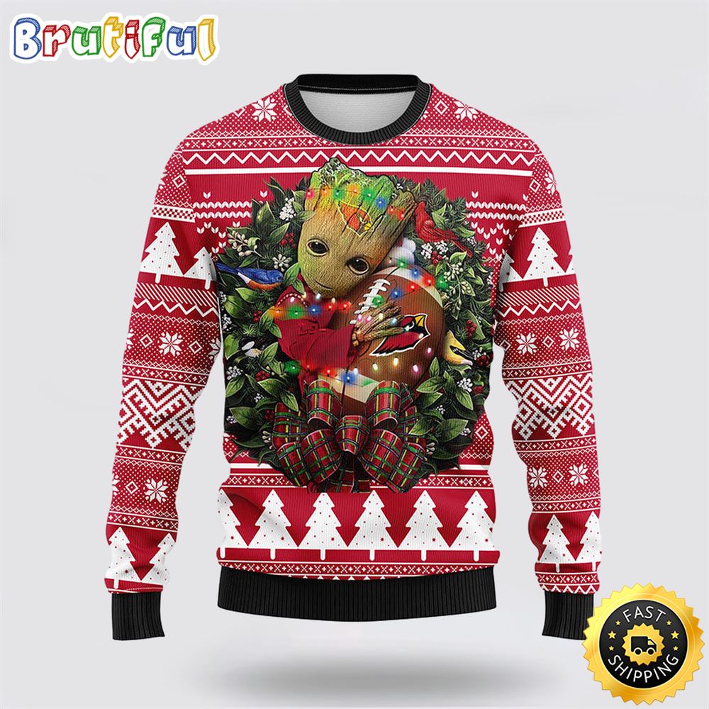 NFL Arizona Cardinals Ugly Sweater Groot Christmas Sweater ep7qsm.jpg