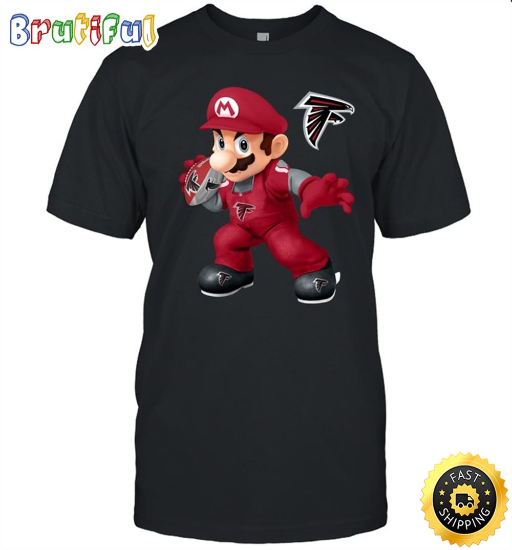 NFL Atlanta Falcons T Shirt Print Mario Nfl Tshirt Mario For Fans 1 feaqpr.jpg