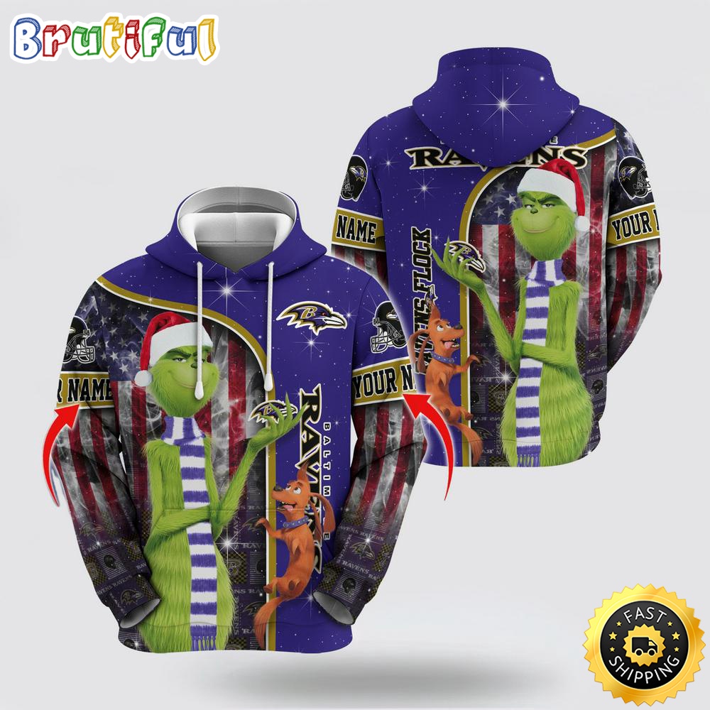 NFL Baltimore Ravens Hoodie Grinch Custom 3D Hoodie Trending Shirt 1 fkowwy