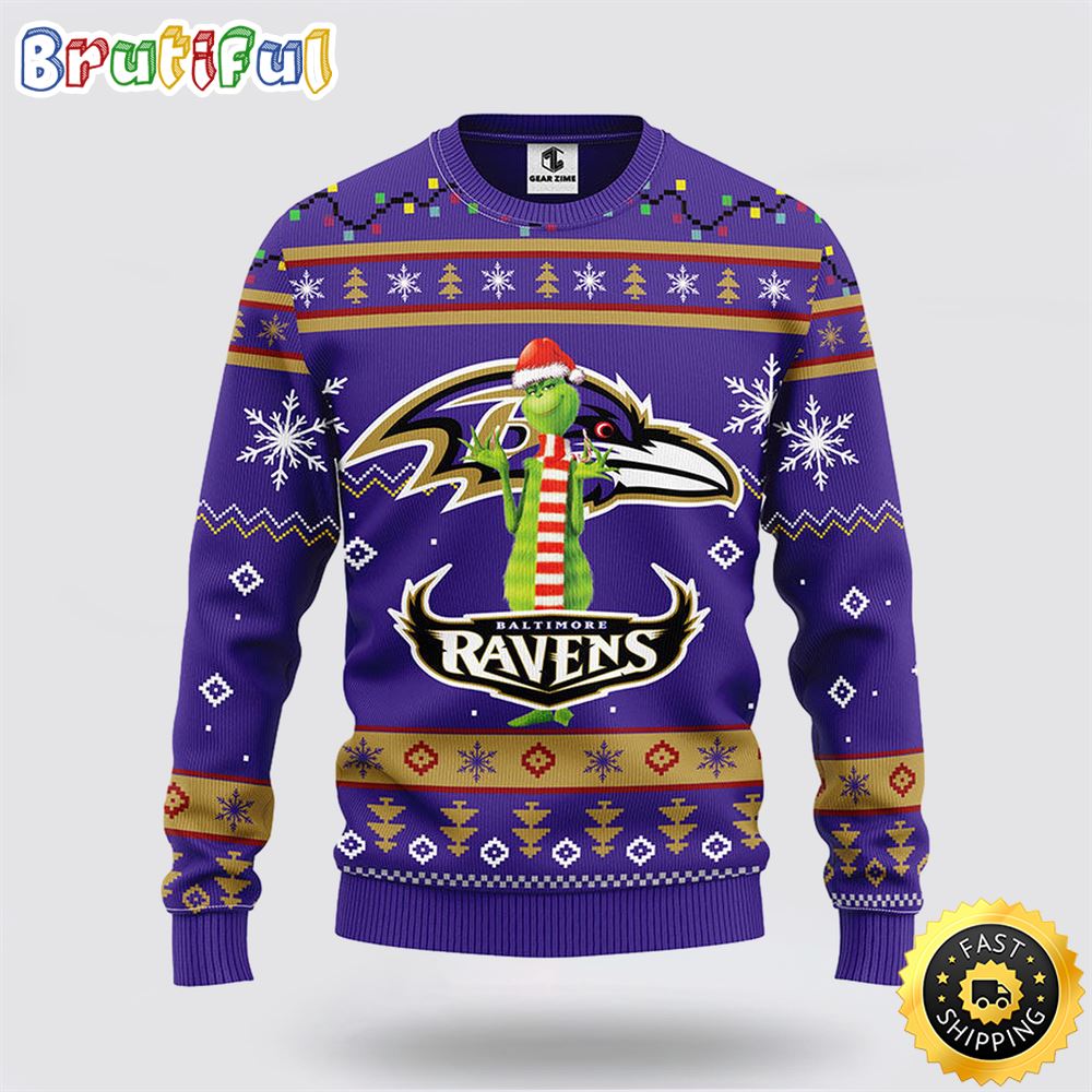 NFL Baltimore Ravens Ugly Sweater Funny Grinch Ugly Christmas Sweater ctkoaa.jpg