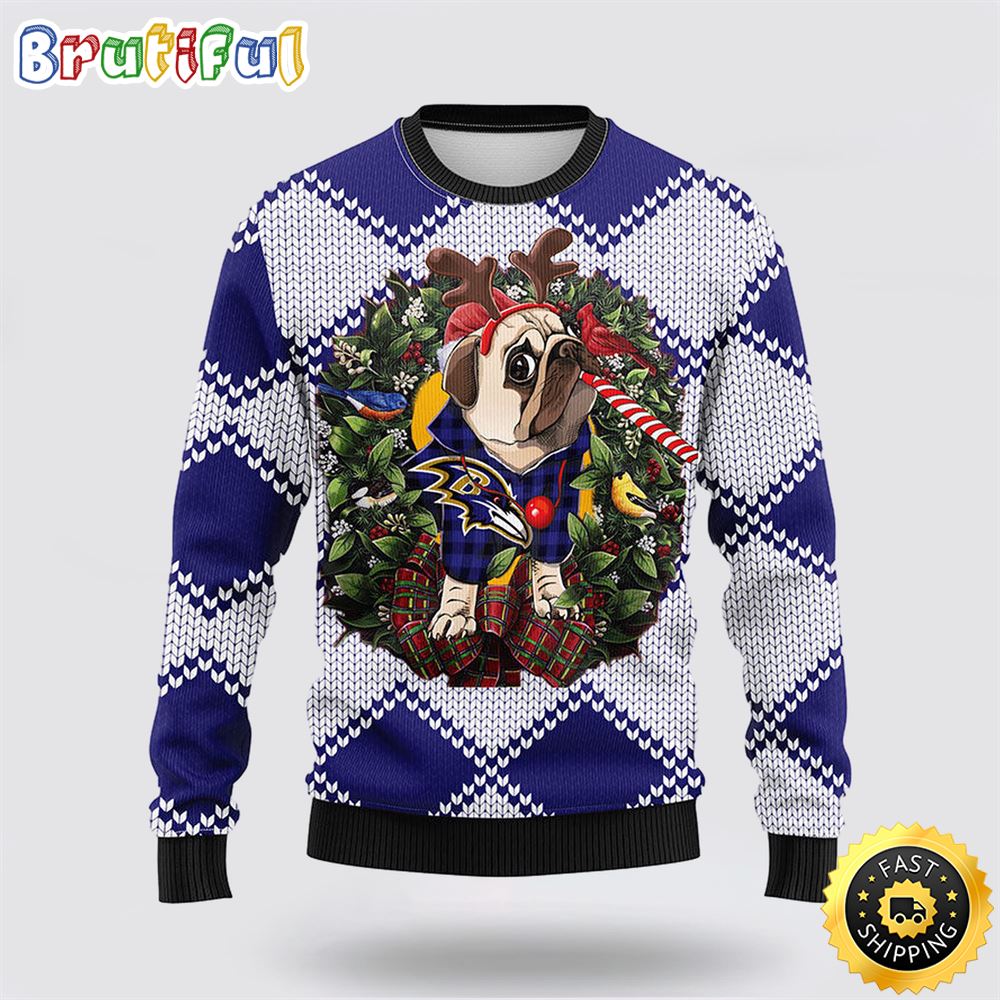 NFL Baltimore Ravens Ugly Sweater Pub Dog Ugly Christmas Sweater cylk5r.jpg