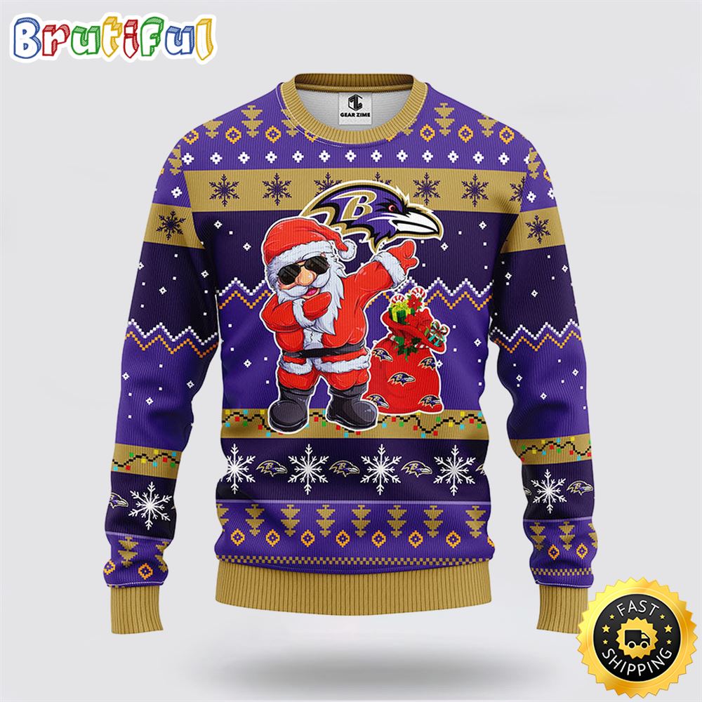 NFL Baltimore Ravens Ugly Sweater Santa Claus Ugly Christmas Sweater iazi7y.jpg
