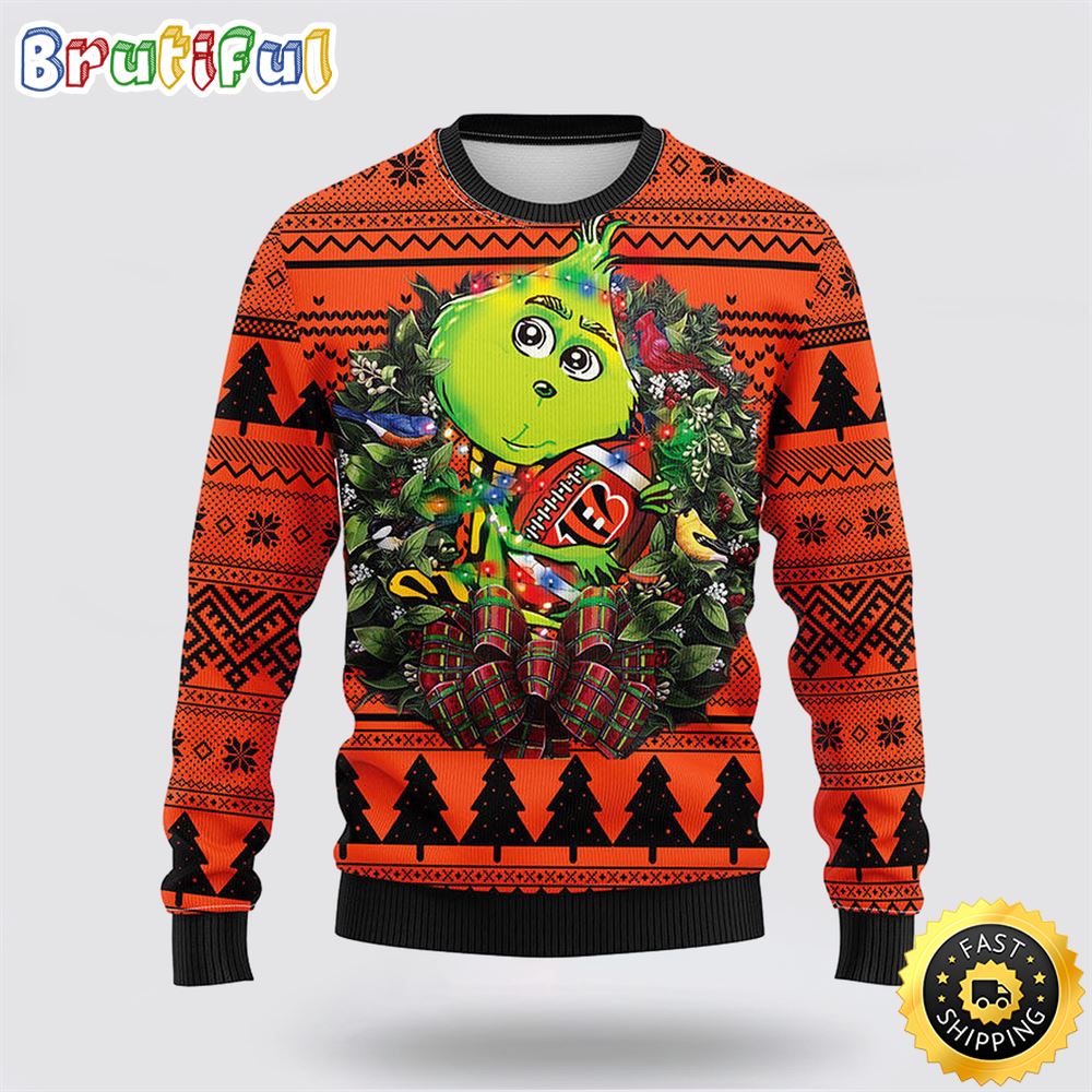 NFL Cincinnati Bengals Ugly Sweater Grinch Hug Ugly Christmas Sweater hw9e1z.jpg