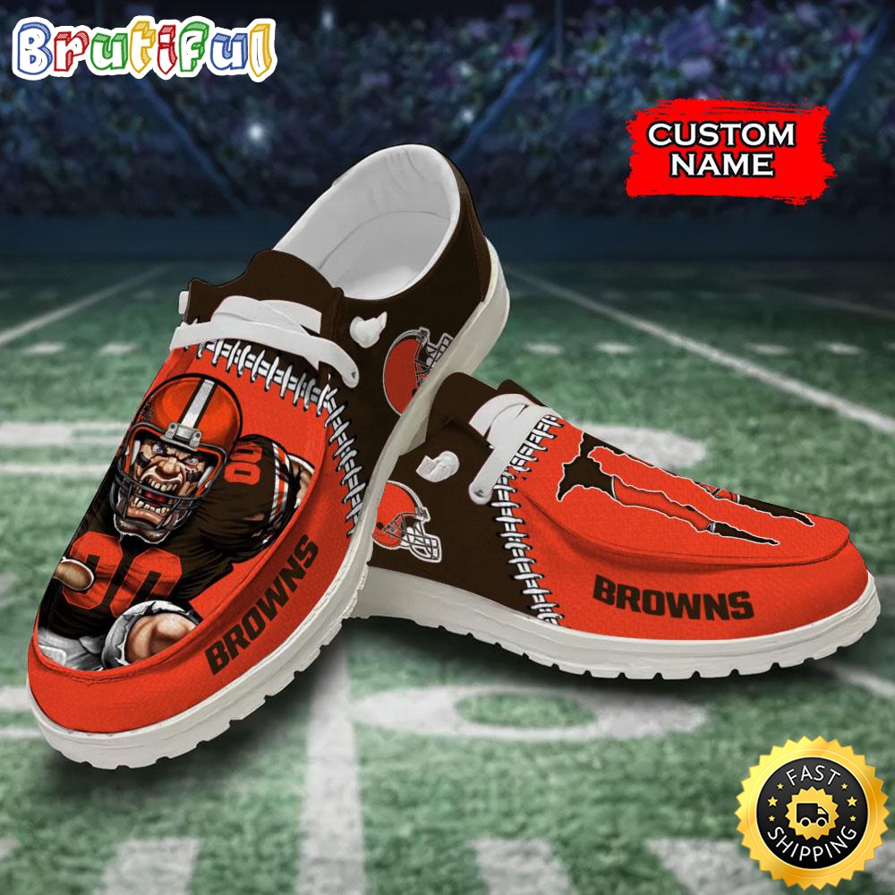 NFL Cleveland Browns Hey Dude Shoes Custom Name Shoes