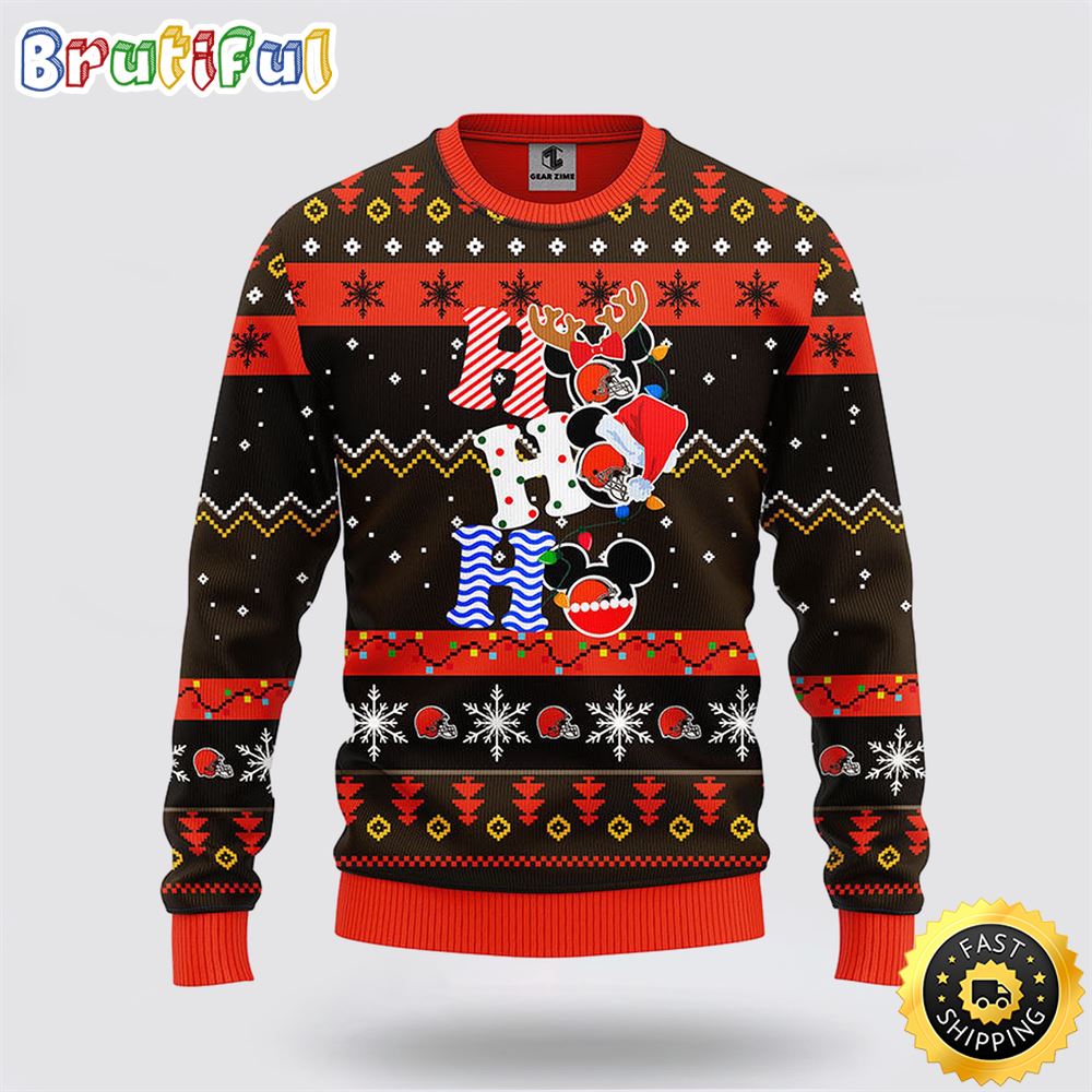 NFL Cleveland Browns Ugly Sweater HoHoHo Mickey Ugly Christmas Sweater lvrzhe.jpg