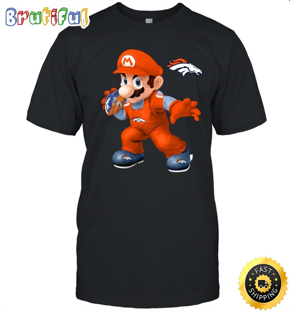 NFL Denver Broncos T Shirt Print Mario Nfl Tshirt Mario For Fans 1 opag5k.jpg