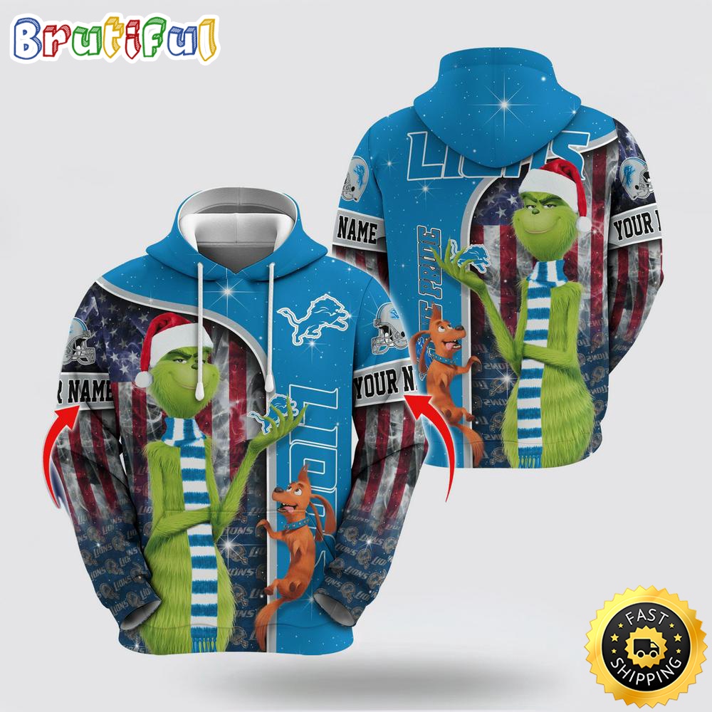 NFL Detroit Lions Hoodie Grinch Custom 3D Hoodie Trending Shirt 1 pmjlt6