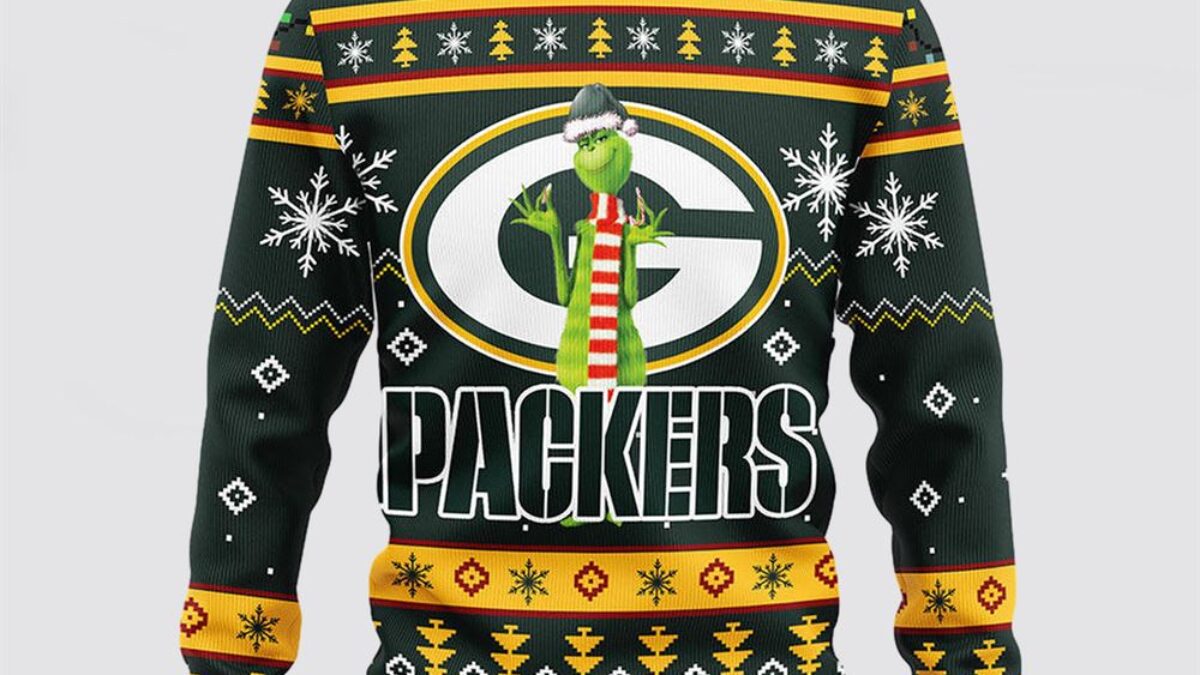 NFL Green Bay Packers Ugly Sweater Funny Grinch Ugly Christmas Sweater