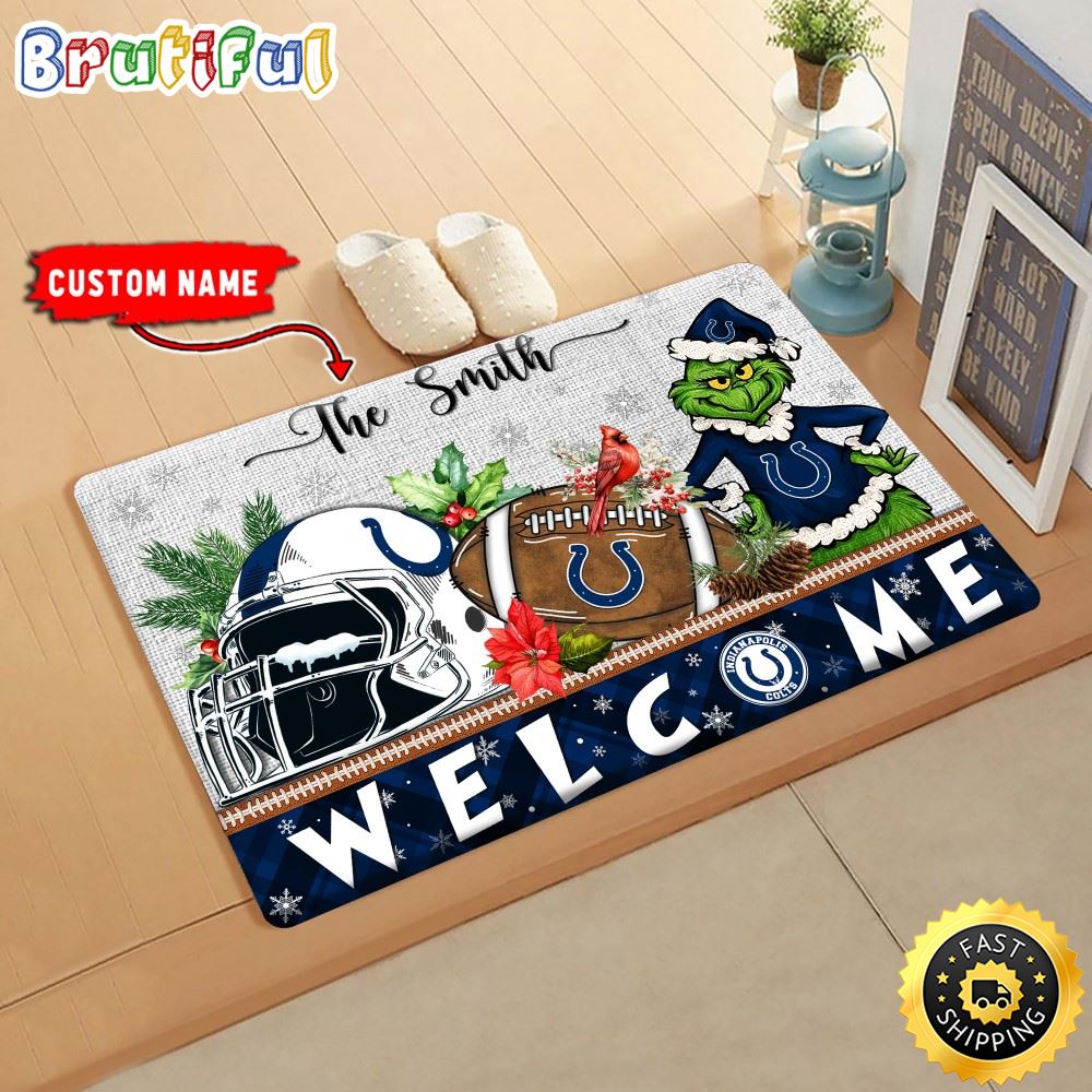 NFL Indianapolis Colts Doormat Grinch Christmas Welcome Custom Name Football Doormat shq0ls.jpg