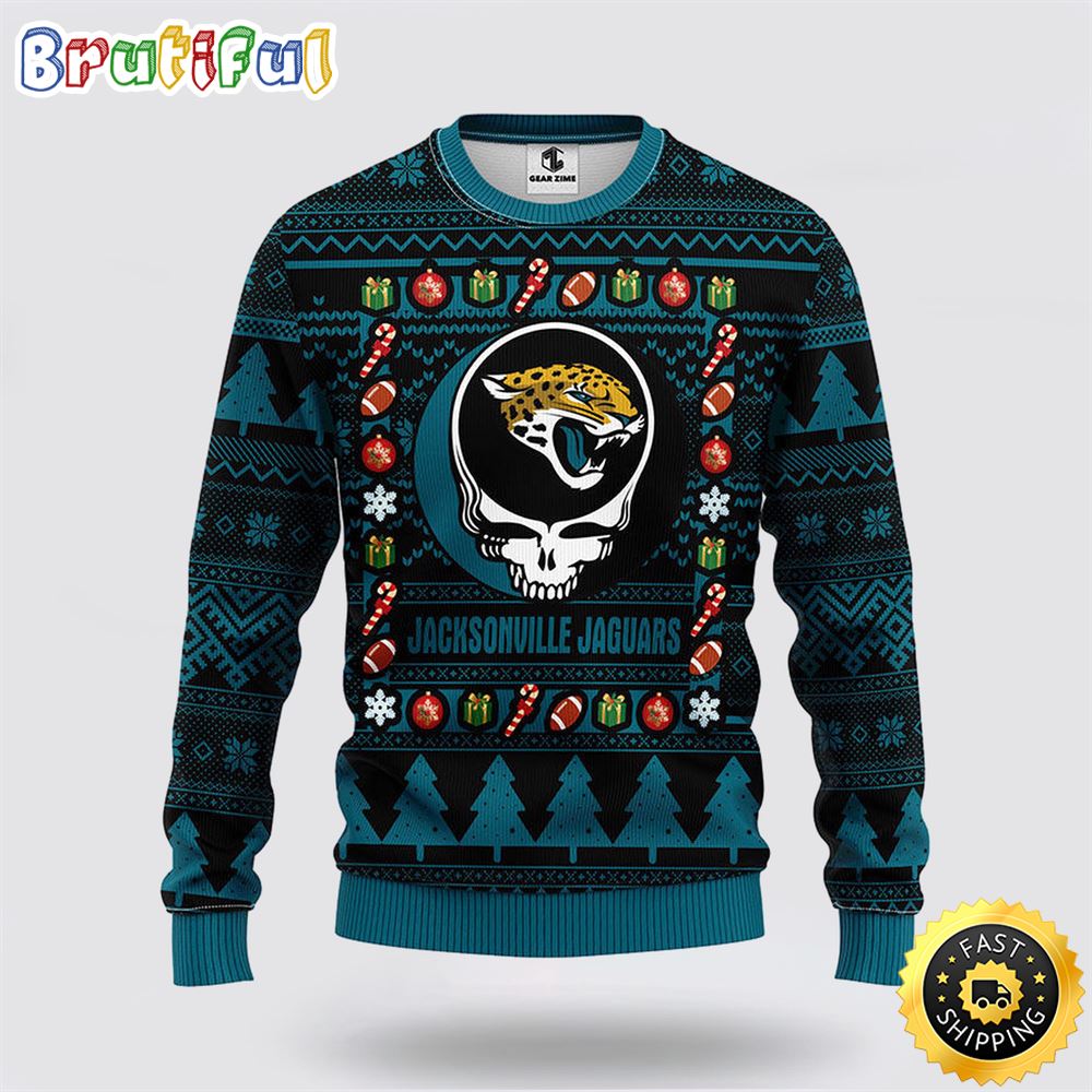 NFL Jacksonville Jaguars Ugly Sweater Grateful Dead Ugly Christmas Fleece Sweater eorhbt.jpg
