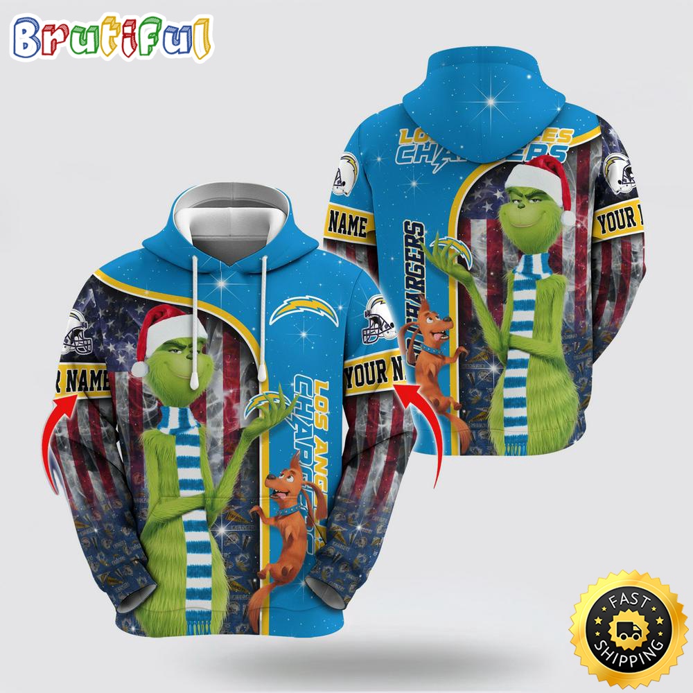 NFL Los Angeles Chargers Hoodie Grinch Custom 3D Hoodie Trending Shirt 1 mpifzt