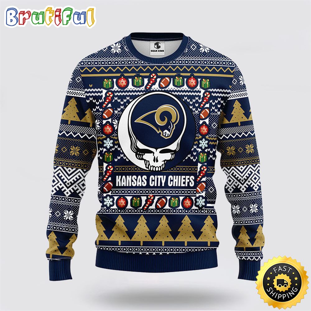 NFL Los Angeles Rams Ugly Sweater Grateful Dead Ugly Christmas Fleece Sweater rjbap0.jpg
