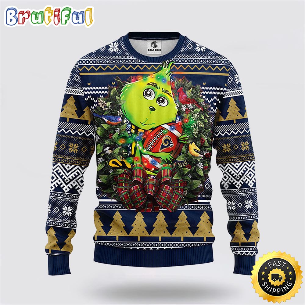 NFL Los Angeles Rams Ugly Sweater Grinch Hug Ugly Christmas Sweater oxw8c1.jpg