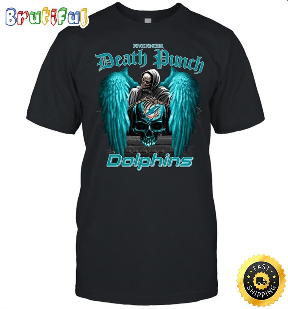 NFL Miami Dolphins T Shirt Five Finger Death Punch Nfl Five Finger Death Punch Tshirt For Fans 1 memtox.jpg