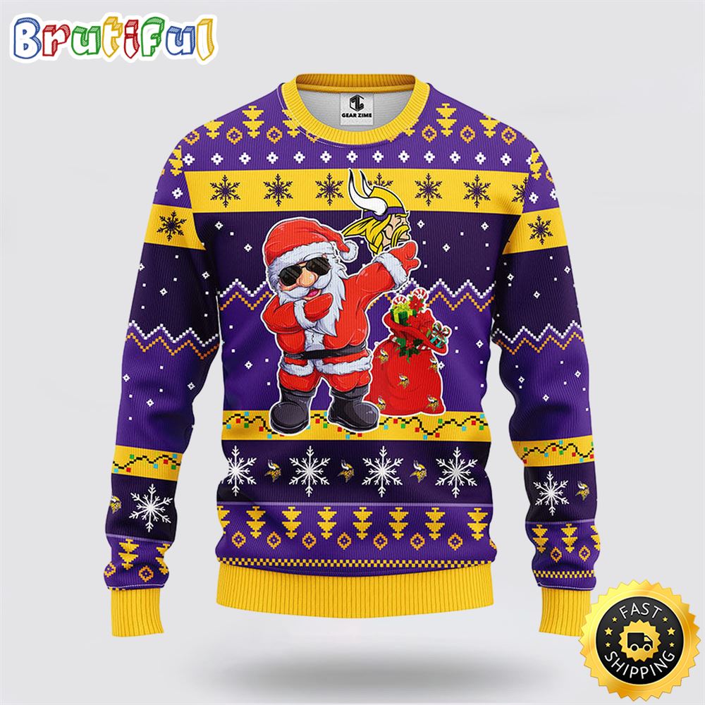 NFL Minnesota Vikings Ugly Sweater Santa Claus Ugly Christmas Sweater y6jtgo.jpg