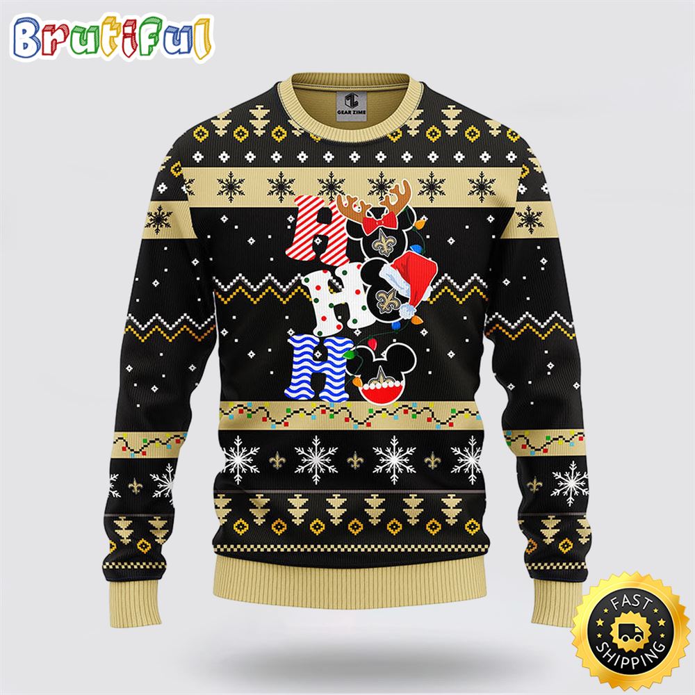 NFL New Orleans Saints Ugly Sweater HoHoHo Mickey Ugly Christmas Sweater rhjpx7.jpg