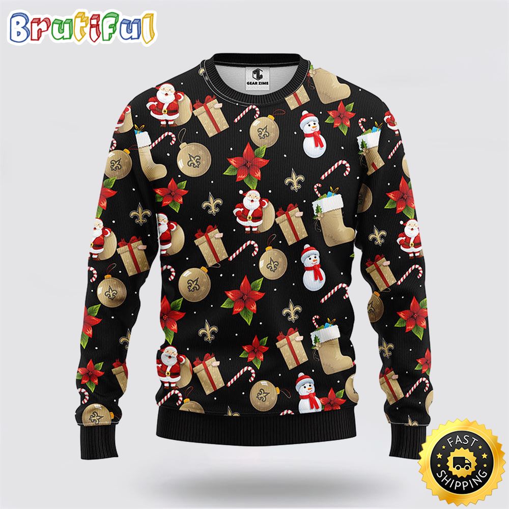 NFL New Orleans Saints Ugly Sweater Santa Claus Snowman Ugly Christmas Sweater yoejo1.jpg
