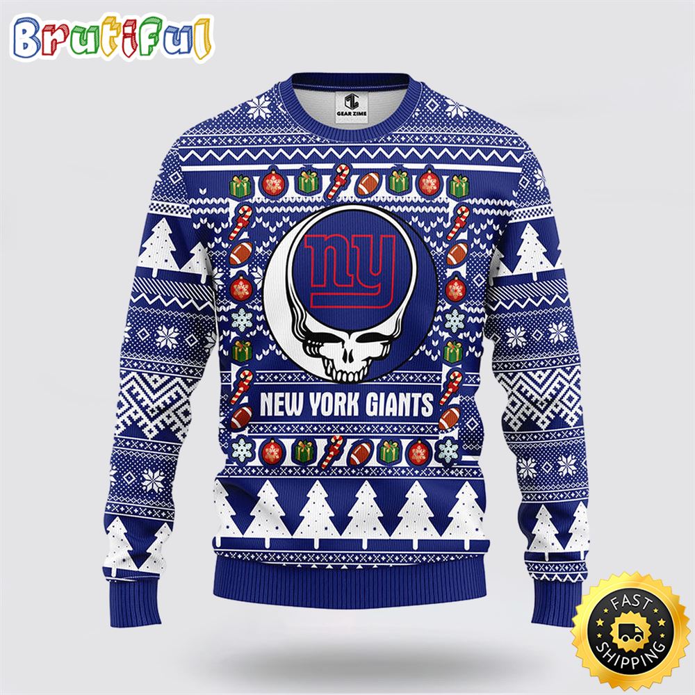 NFL New York Giants Ugly Sweater Grateful Dead Ugly Christmas Fleece Sweater jbur8h.jpg