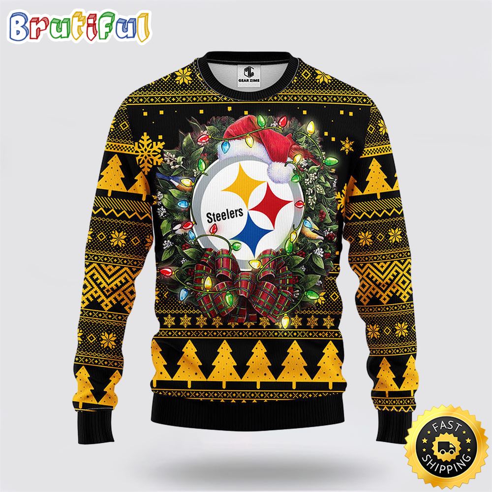 NFL Pittsburgh Steelers Ugly Sweater Christmas Wreath Sweater For Fan Football cqbcrn.jpg