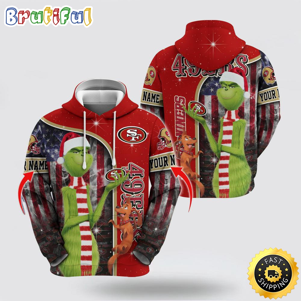 NFL San Francisco 49ers Hoodie Grinch Custom 3D Hoodie Trending Shirt 1 azfd0y