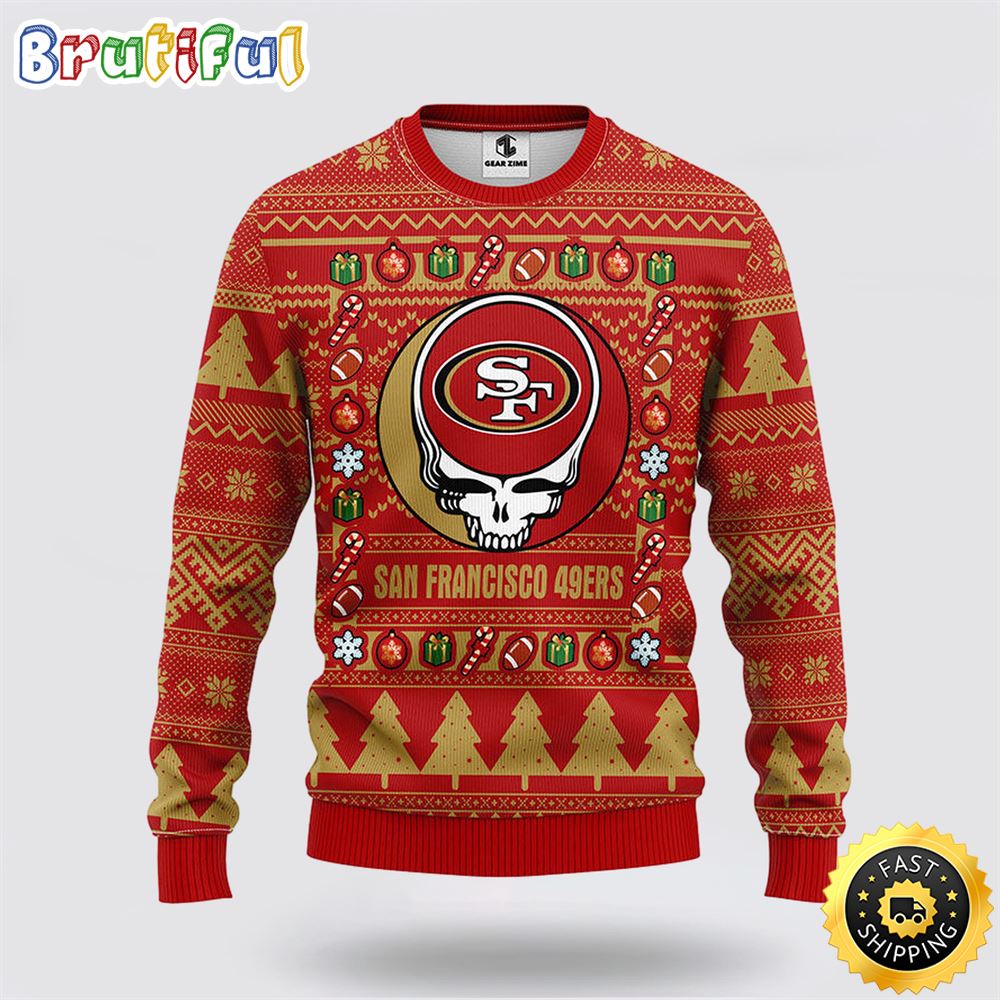 NFL San Francisco 49ers Ugly Sweater Grateful Dead Ugly Christmas Fleece Sweater webfrz.jpg