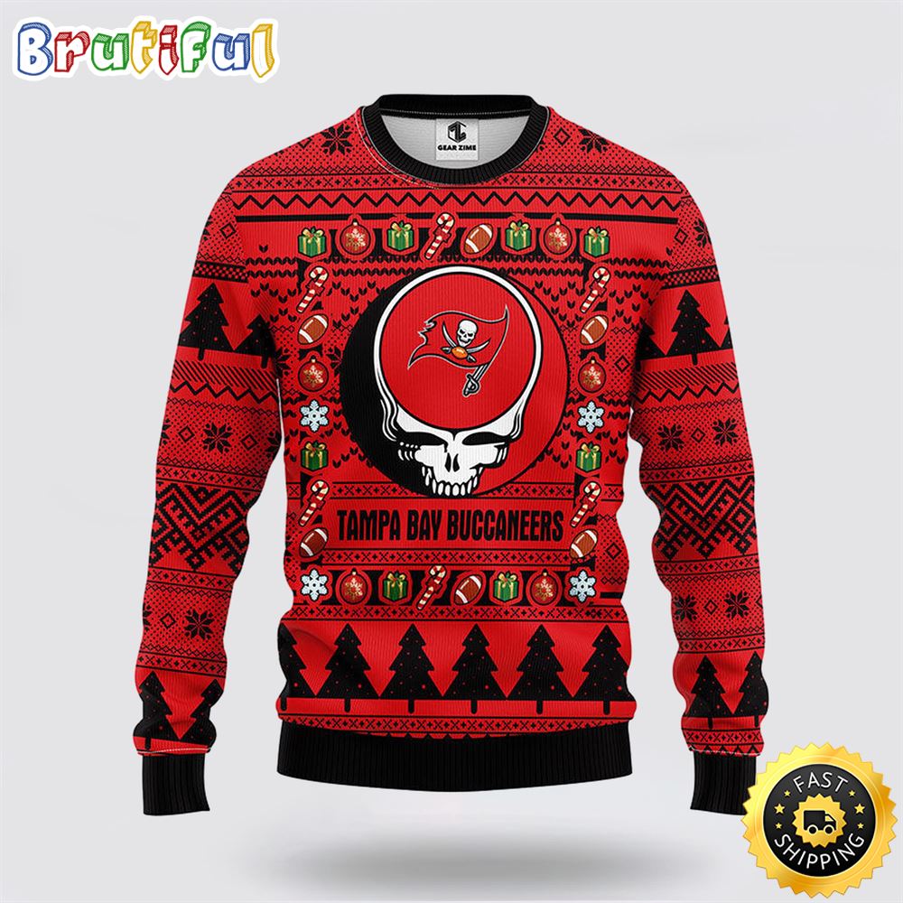 NFL Tampa Bay Buccaneers Ugly Sweater Grateful Dead Ugly Christmas Fleece Sweater zfnchx.jpg
