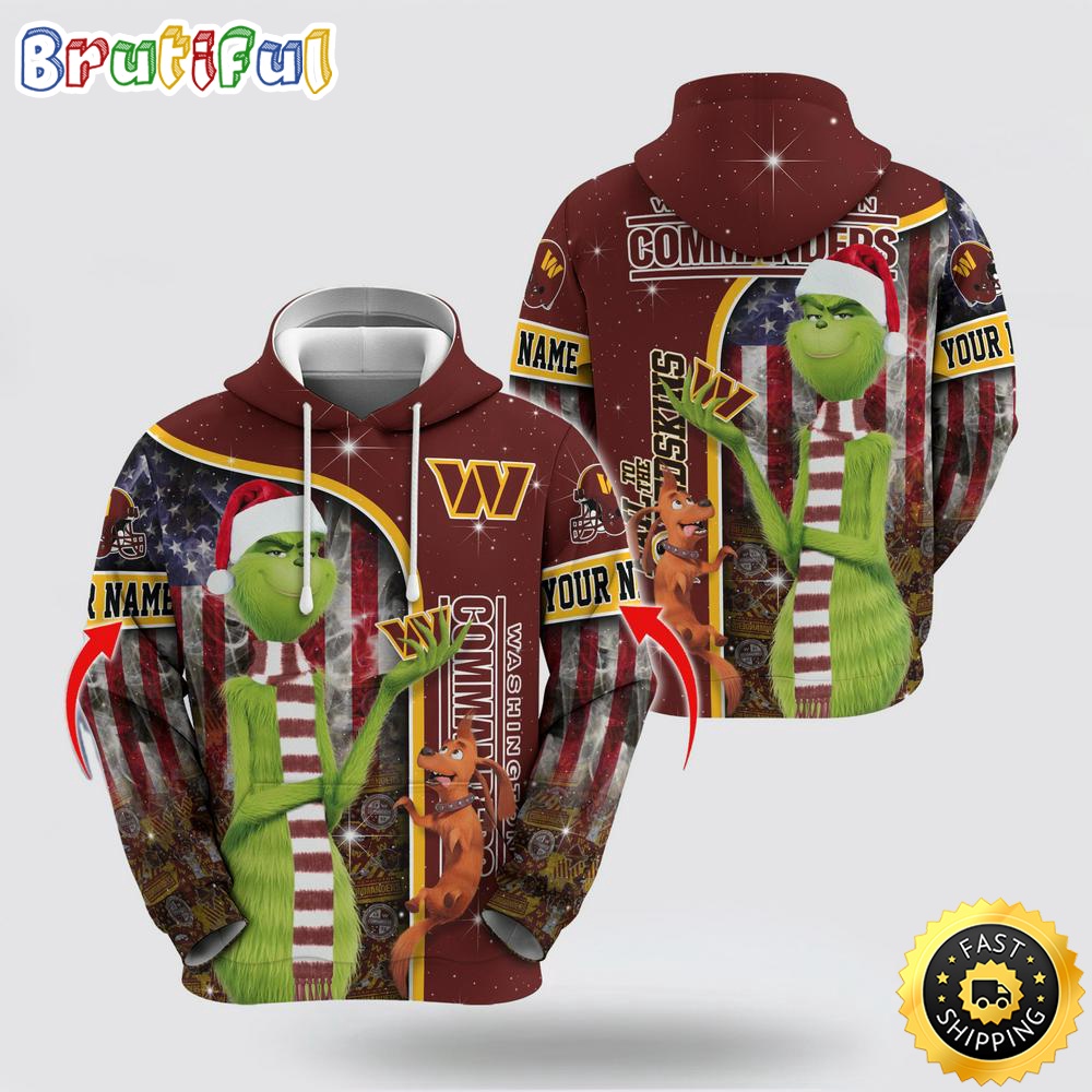 NFL Washington Commanders Hoodie Grinch Custom 3D Hoodie Trending Shirt 1 i7epha