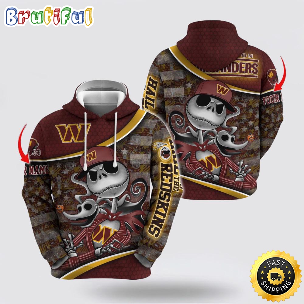 NFL Washington Commanders Hoodie Jack Custom 3D Hoodie Trending Shirt For This Season mgr62i
