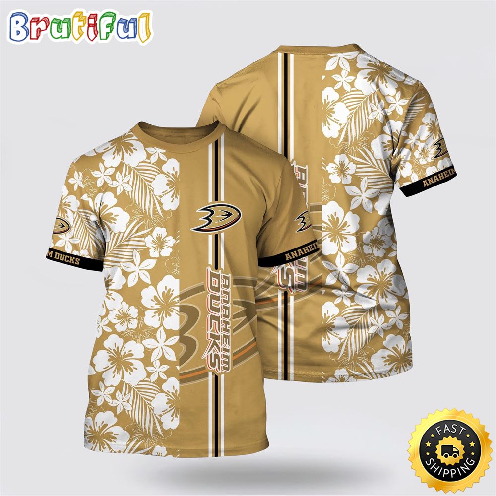NHL Anaheim Ducks All Over Print T Shirt Tropical Apricot Blossom Pattern Summer T Shirt 1 bph9h8.jpg