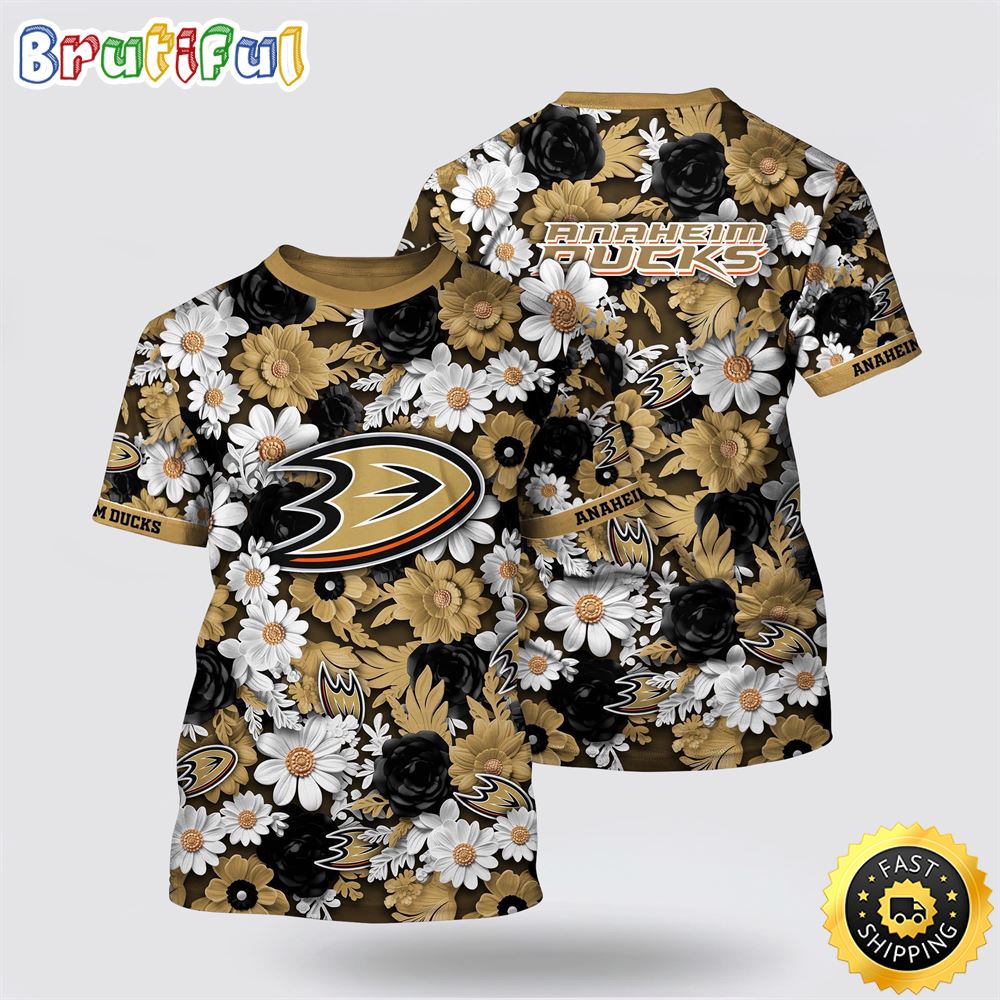 NHL Anaheim Ducks All Over Print T Shirt Tropical Begonia Flower Pattern Summer T Shirt 1 blbeor.jpg