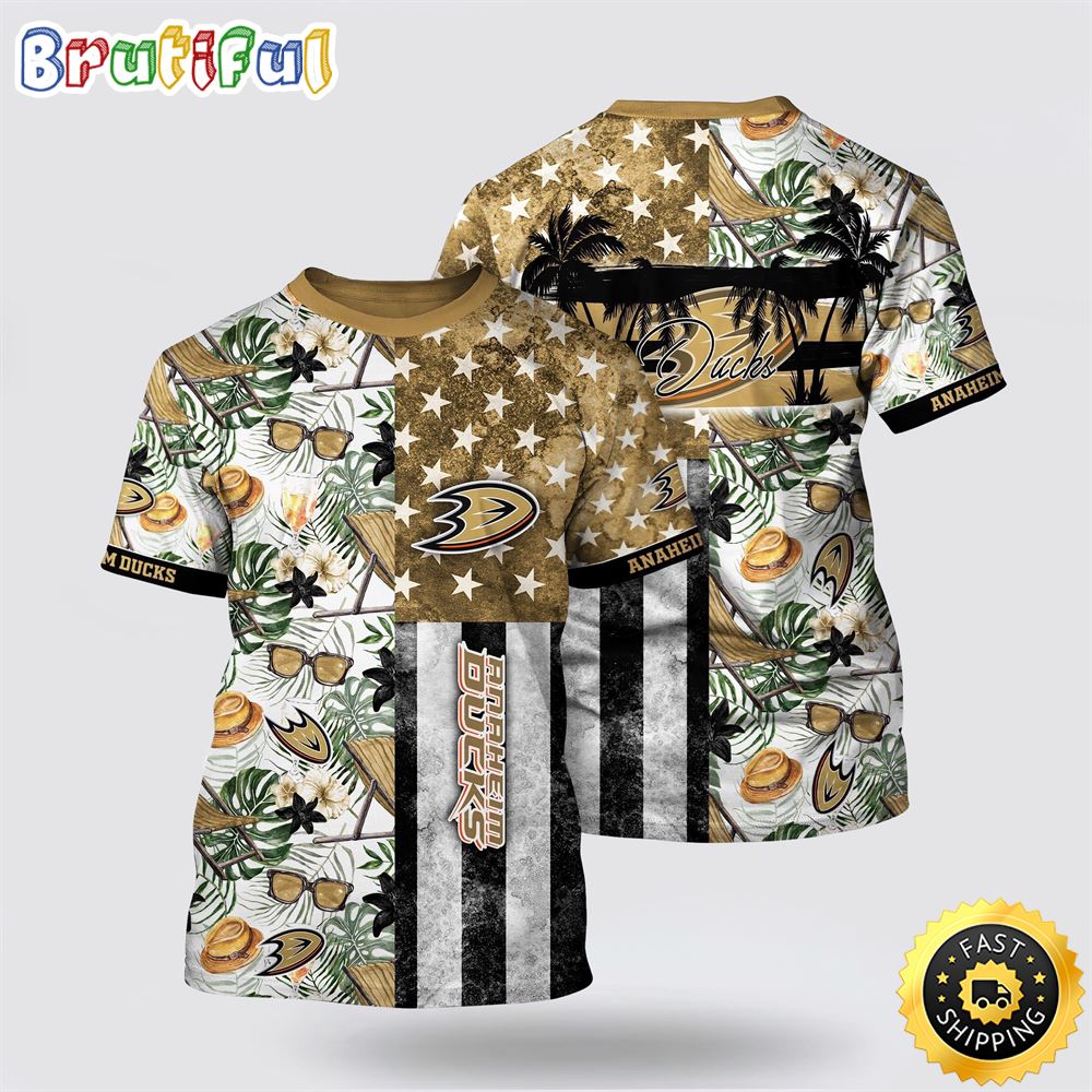 NHL Anaheim Ducks All Over Print T Shirt Tropical Hat And Glasses Pattern Summer T Shirt 1 c0zqg7.jpg