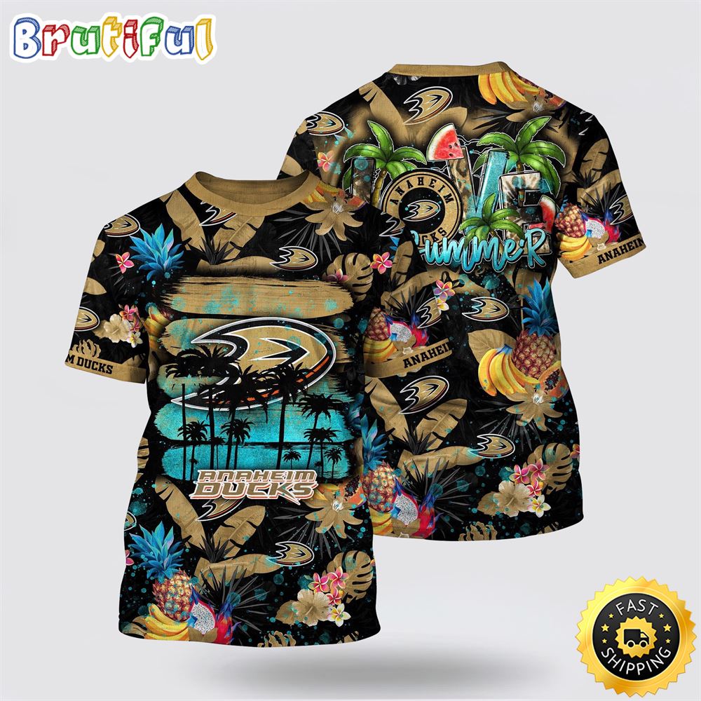 NHL Anaheim Ducks All Over Print T Shirt With Tropical Fruits Summer T Shirt 1 qs1yrl.jpg