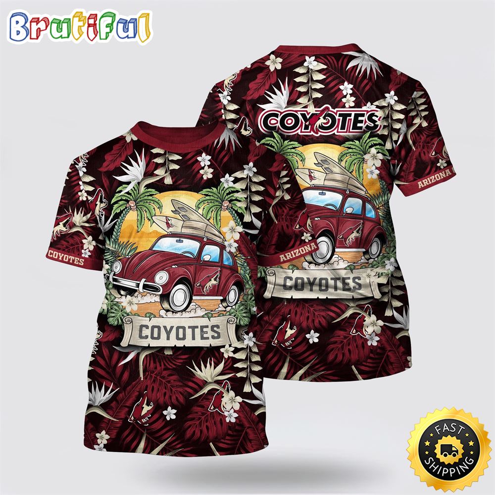 NHL Arizona Coyotes All Over Print T Shirt Tropical Forest Motif Car Traveling Summer T Shirt 1 t5ec4y.jpg